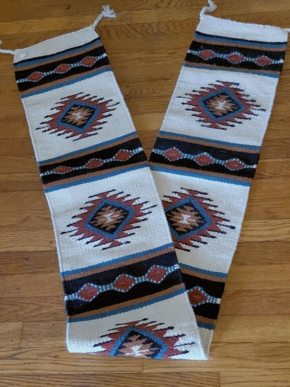 El  Paso Saddle Blanket Co Aztec Design Wool Table Runner 10" x 80"
